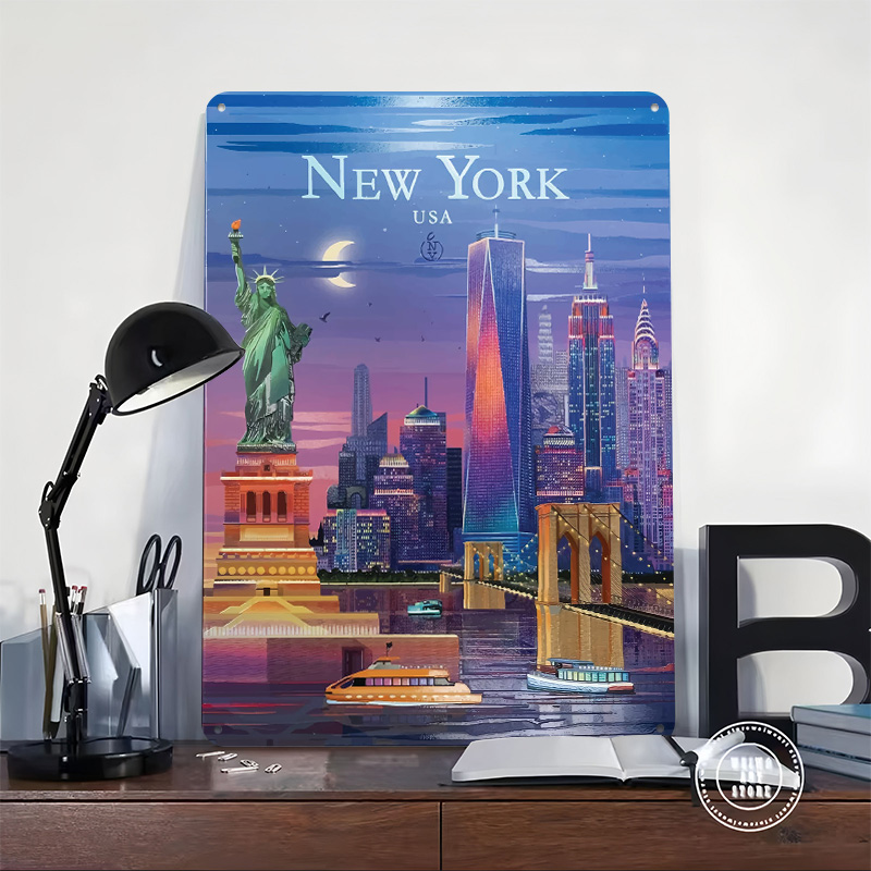 New York City Skyline Tin Post - Retro Gaming York recension och pris