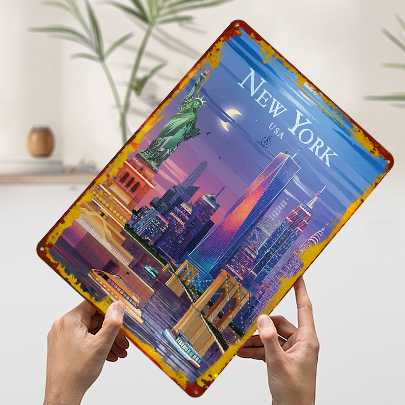 New York City Skyline Tin Post - Retro Gaming York recension och pris