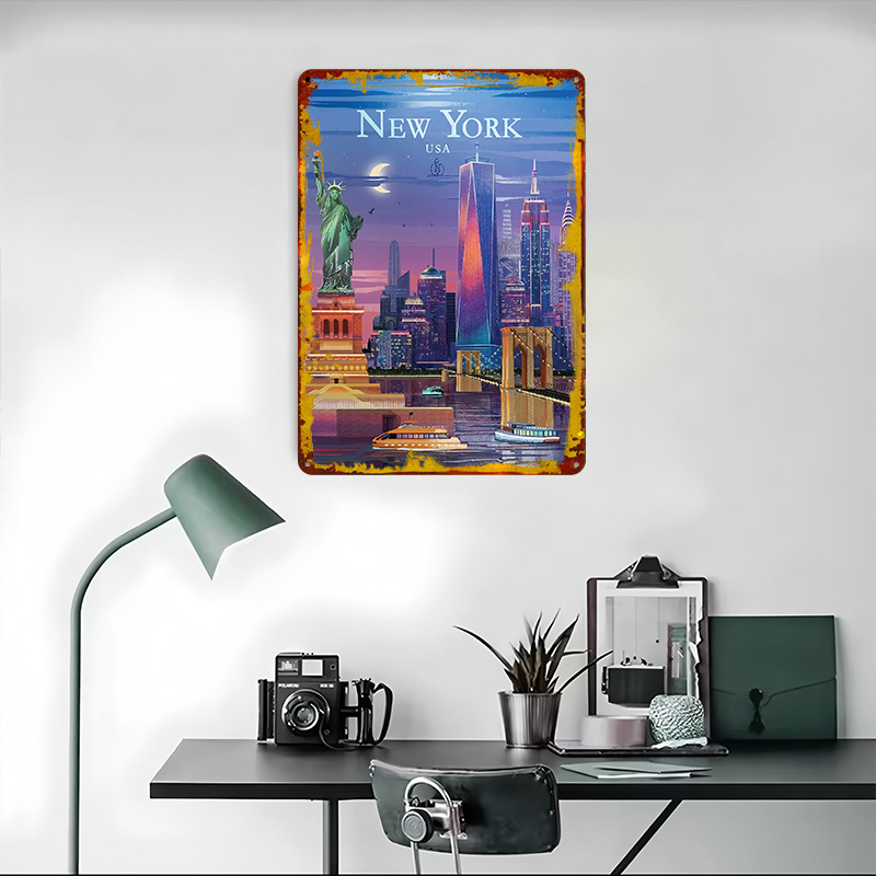 New York City Skyline Tin Post - Retro Gaming York recension och pris