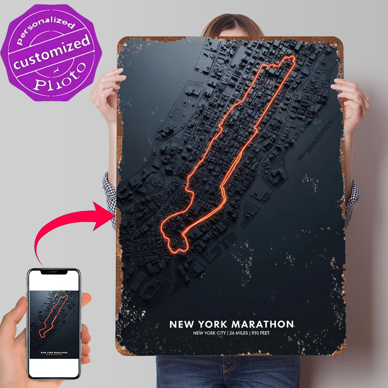 New York Marathon Map Tin Post - Retro Gaming York recension och pris
