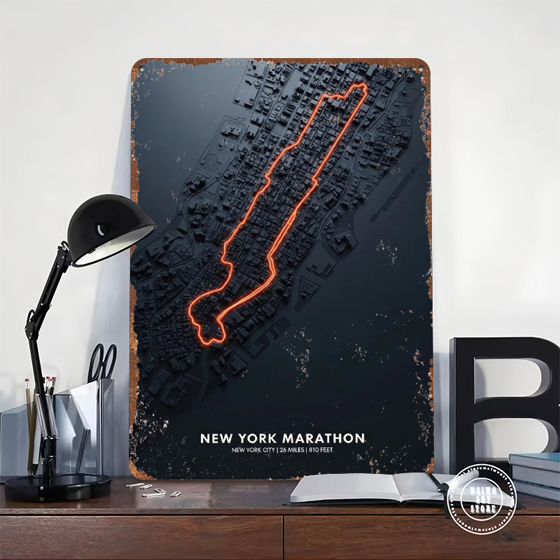 New York Marathon Map Tin Post - Retro Gaming York recension och pris