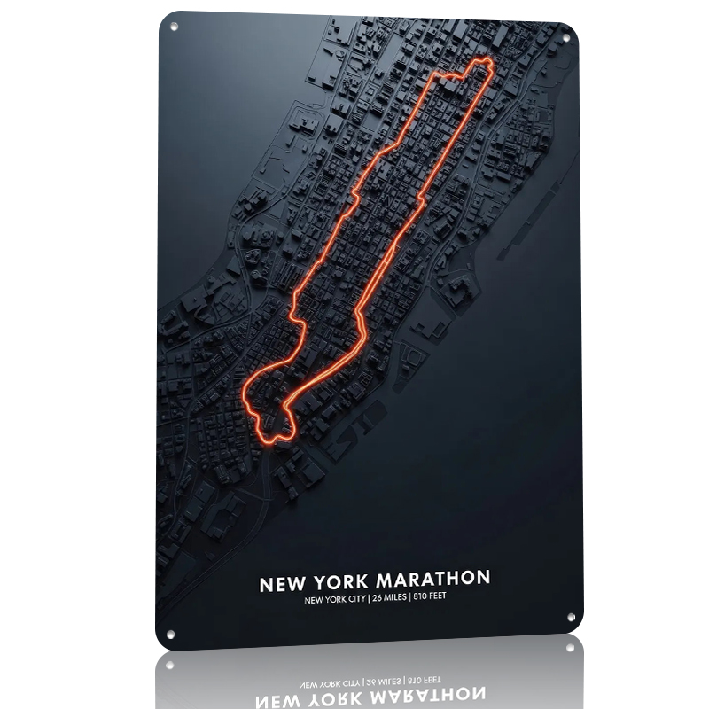 New York Marathon Map Tin Post - Retro Gaming York recension och pris