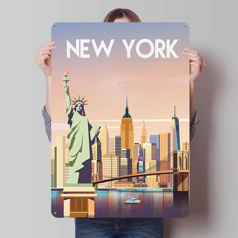 New York Metal Poster Custom W - Retro Gaming York recension och pris