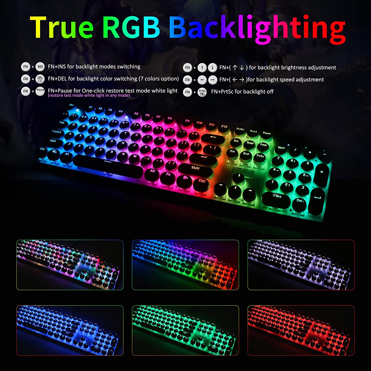 Mechanical Keyboard USB Wired  - Retro Gaming Uk recension och pris