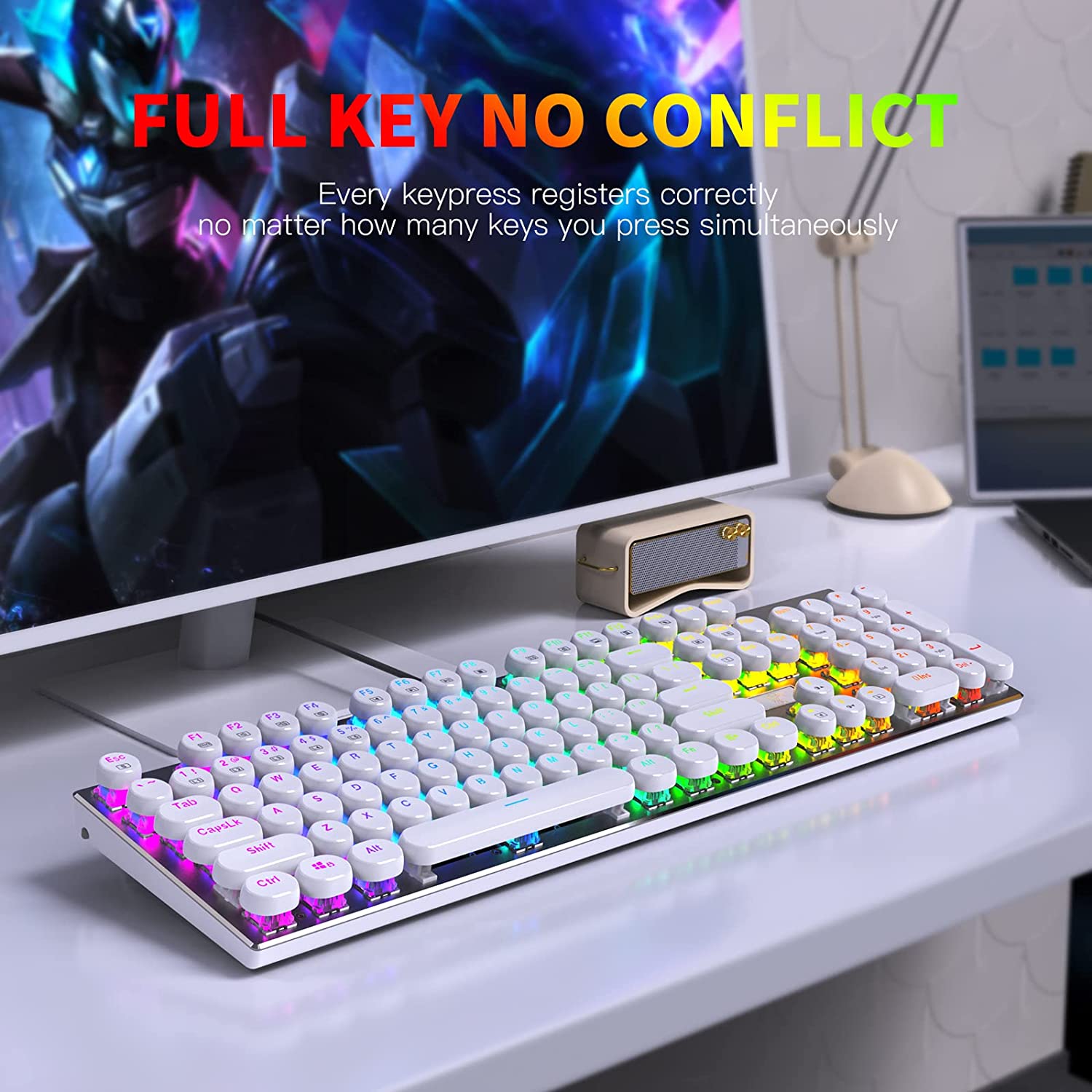 Mechanical Keyboard USB Wired  - Retro Gaming Uk recension och pris
